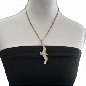 Vintage Gold Bird Pendant Necklace